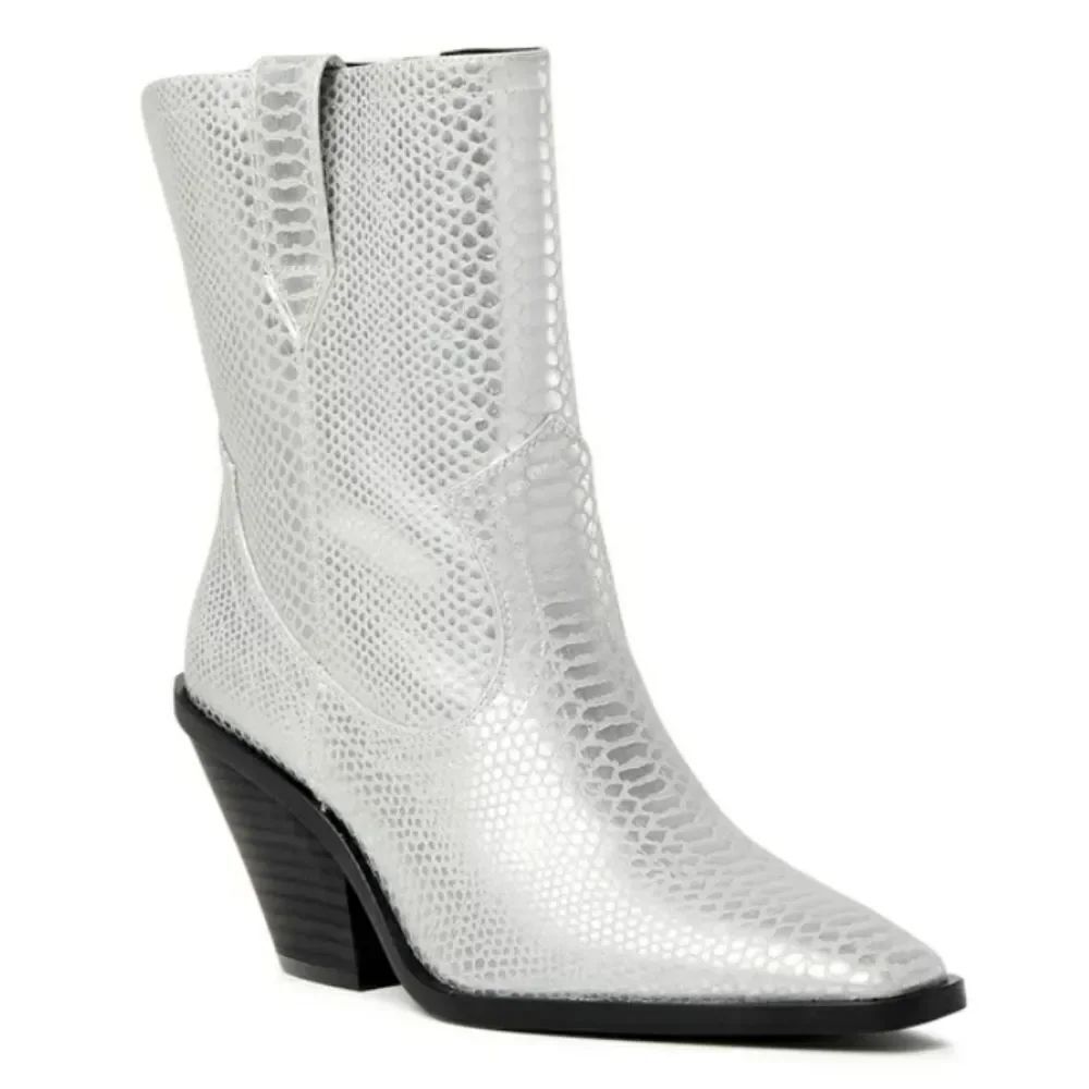 BRAND NEW SCOOP NYC WOMEN'S WESTERN MID -CALF HEELED BOOTIES